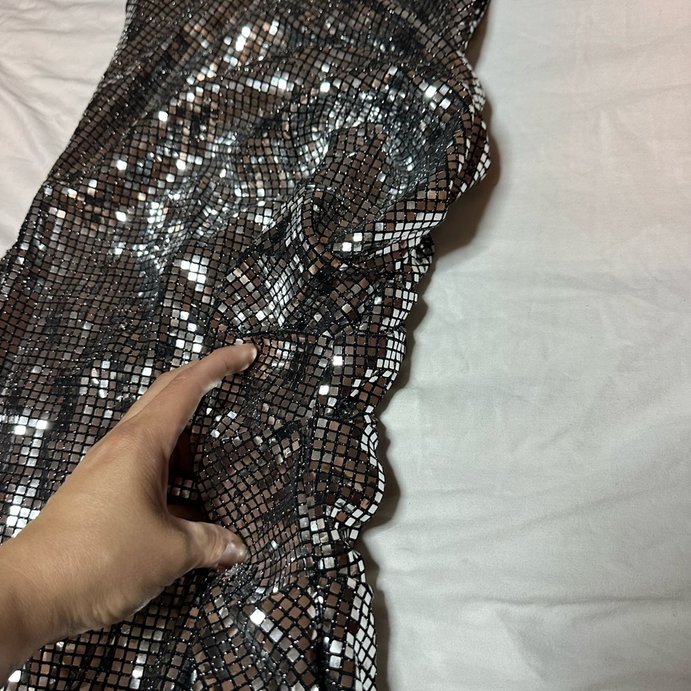 Zara Metallic One Shoulder Dress - Picture 5 of 14